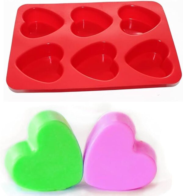 6 Cavity Heart Mold 120g Light – Candle, Soap & Resin Making