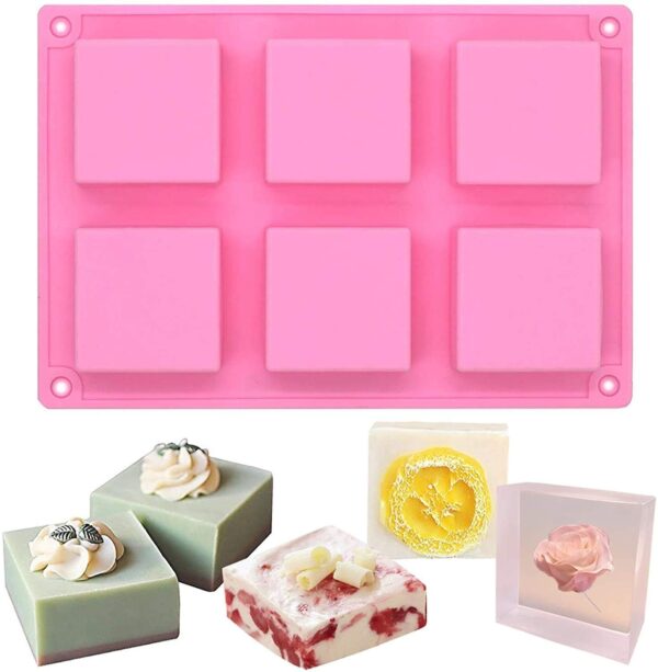 61rI0zF-rjL 6 Cavity Square Mold 100g – Candle, Soap & Resin Making
