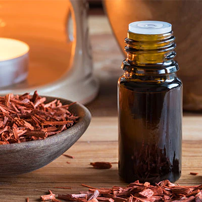 When-Blended-with-any-oil_-Transforms-Beauty Pure Sandalwood Essential Oil in amber glass bottle for aromatherapy