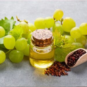Pure Grapeseed Carrier Oil in glass bottle for skincare