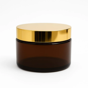 Amber Acrylic Jar for premium cosmetic and herbal cream packaging
