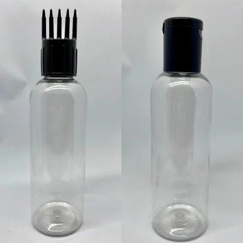 100ml PET clear AVON bottle with plug comb applicator for hair oils and serums